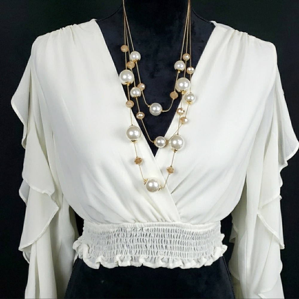 Privy Ruffle Long Sleeve Top Size Small - Picture 8 of 10